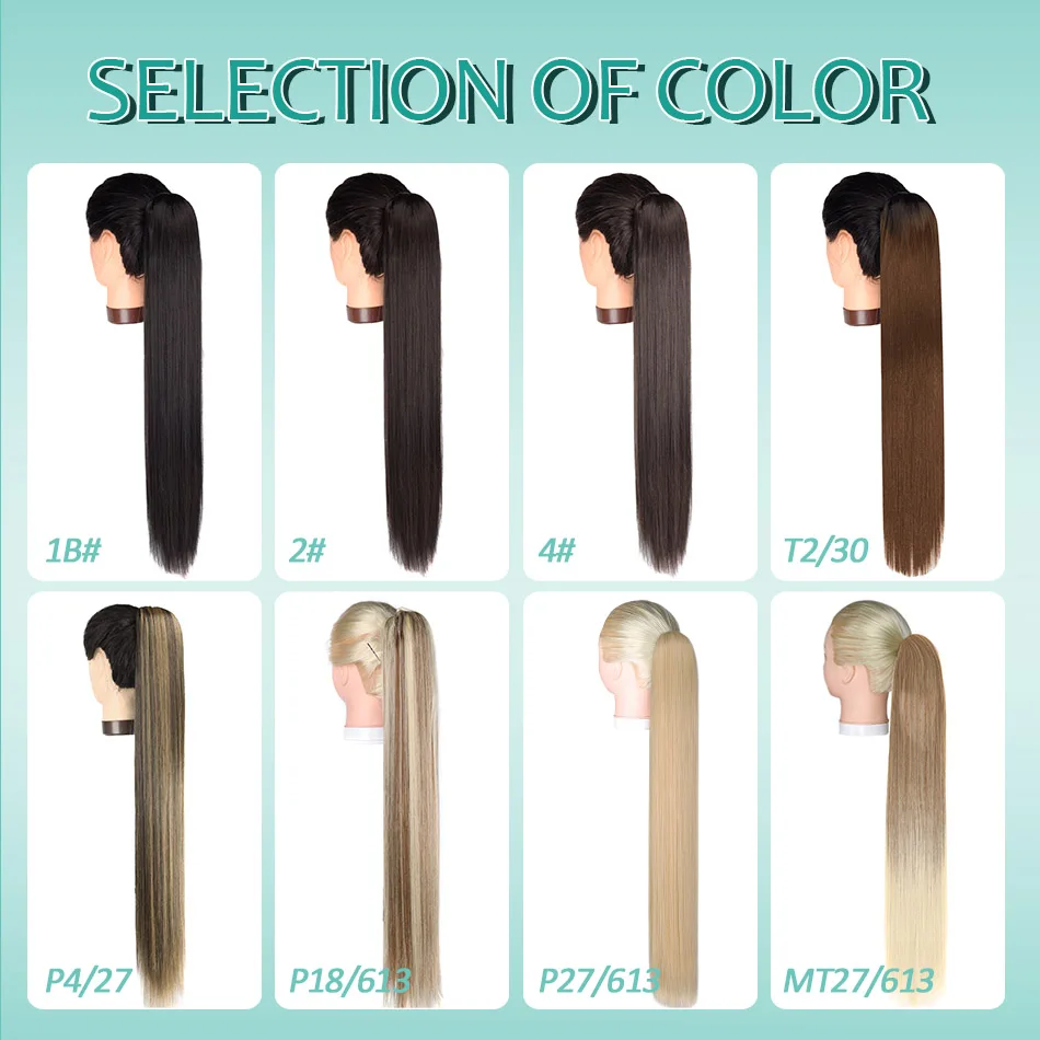 Synthetic Long Straight Ponytail Drawstring Pony Tail 32inch Clip In Hair Extensions for Women Heat Resistant Fake Hair BOOMING - Image 4