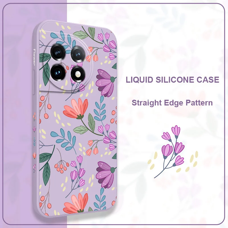 Floral Dance Liquid Silicone Phone Case - Elegant & Durable Cover