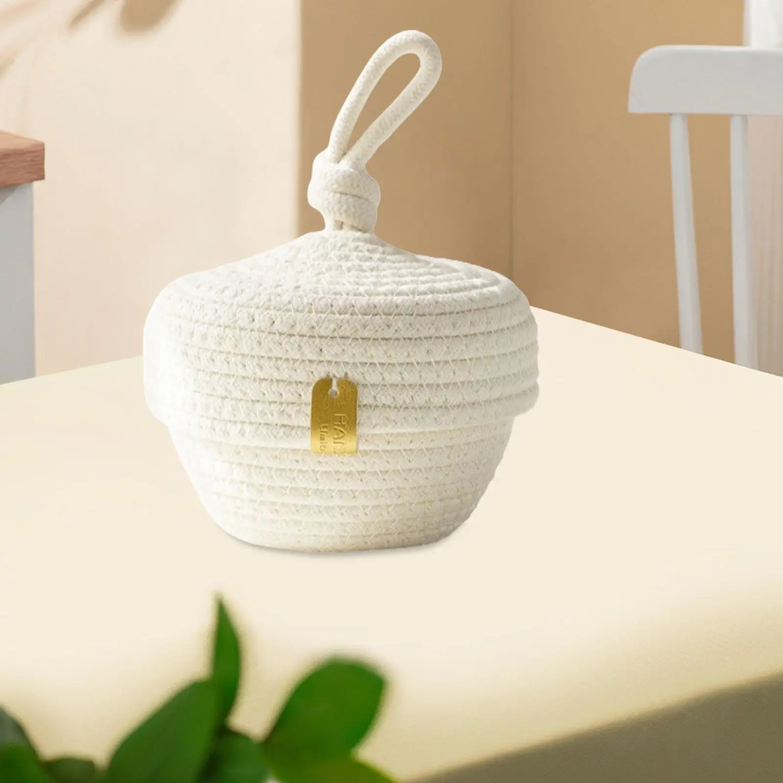 

Jewelry Storage Box with Lid Small Decorative Basket Desk Decoration Mini Woven