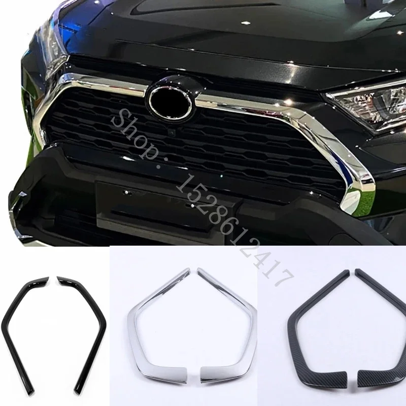 

For Toyota RAV4 RAV 4 Xa50 2019 - 2022 ABS accessories front bumper decoration cover Styling grille trim Strips Grill protector