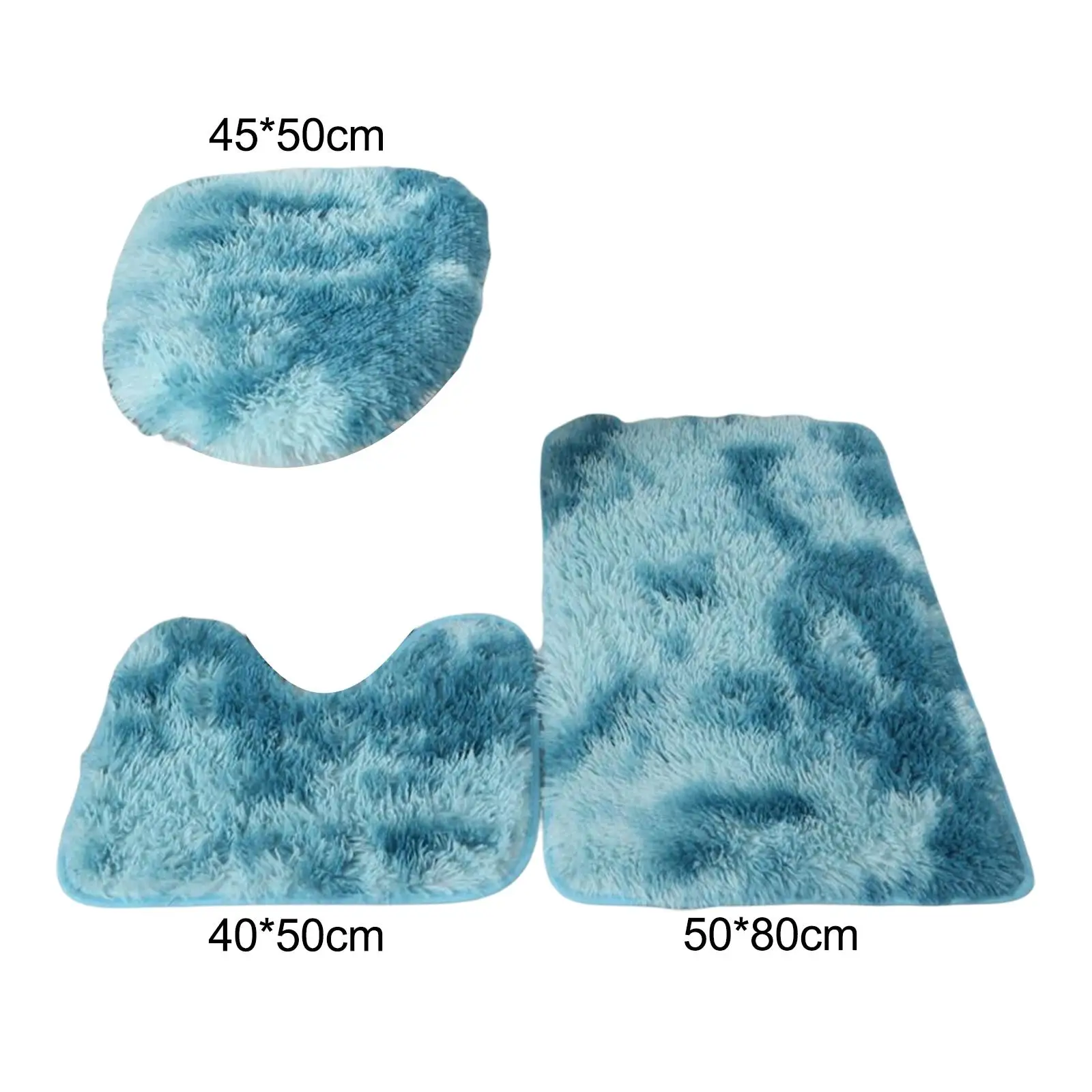 Luxurious 3-Piece Bathroom Mat Set with Toilet Cover and U-Shape Rug