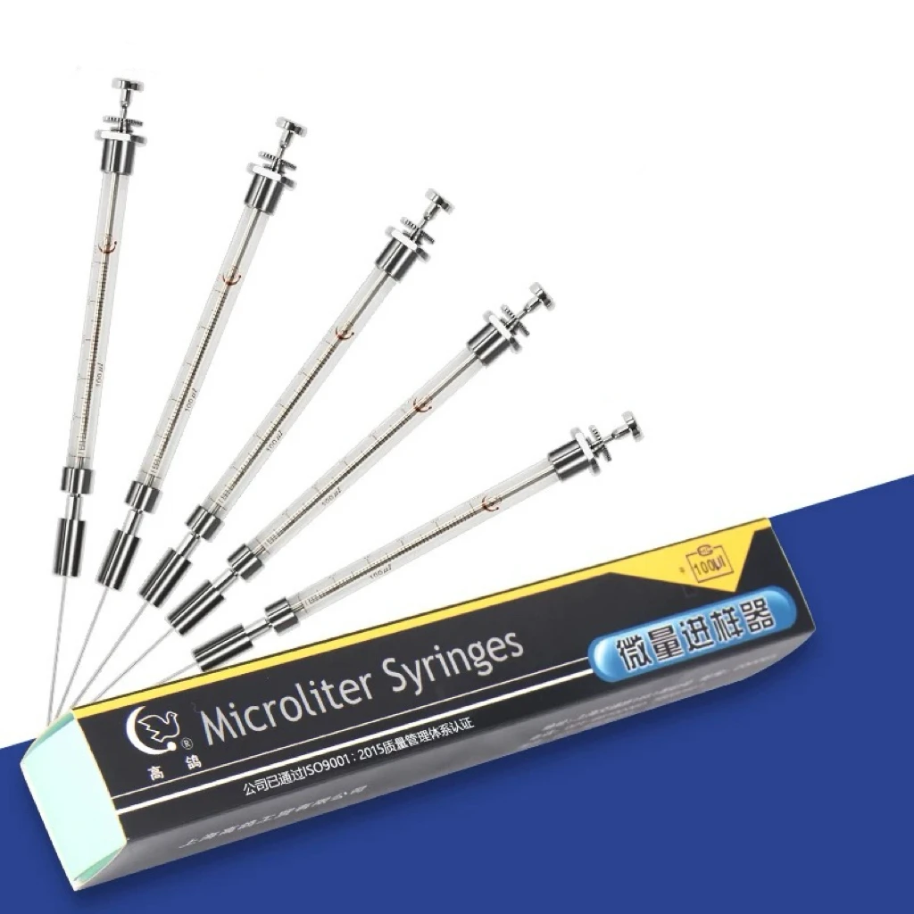 1pcs Lab 0.5ul To 1000ul Liquid Phase Microliter Syringes With Flat Head Laboratory Chromatographic Microinjector