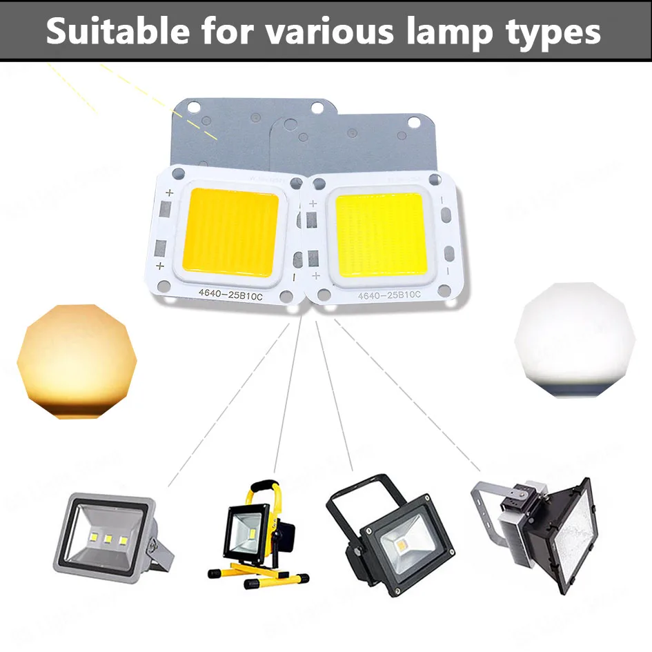 Description Picture 4 of itemSmart IC No Need Driver LED COB Lamp Bead DC27-36V 10W 50W 60W 70W DIY Flood Light Bulb Outdoor Spotlight Landscape Chip Lamps