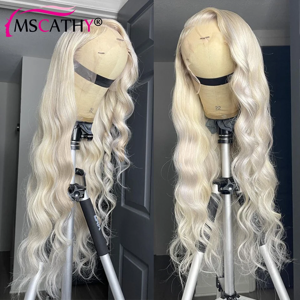 Platinum Blonde Lace Front Human Hair Wigs Body Wave HD Lace Front Wig 13x4 Brazilian Remy Human Hair Wigs For Women Preplucked