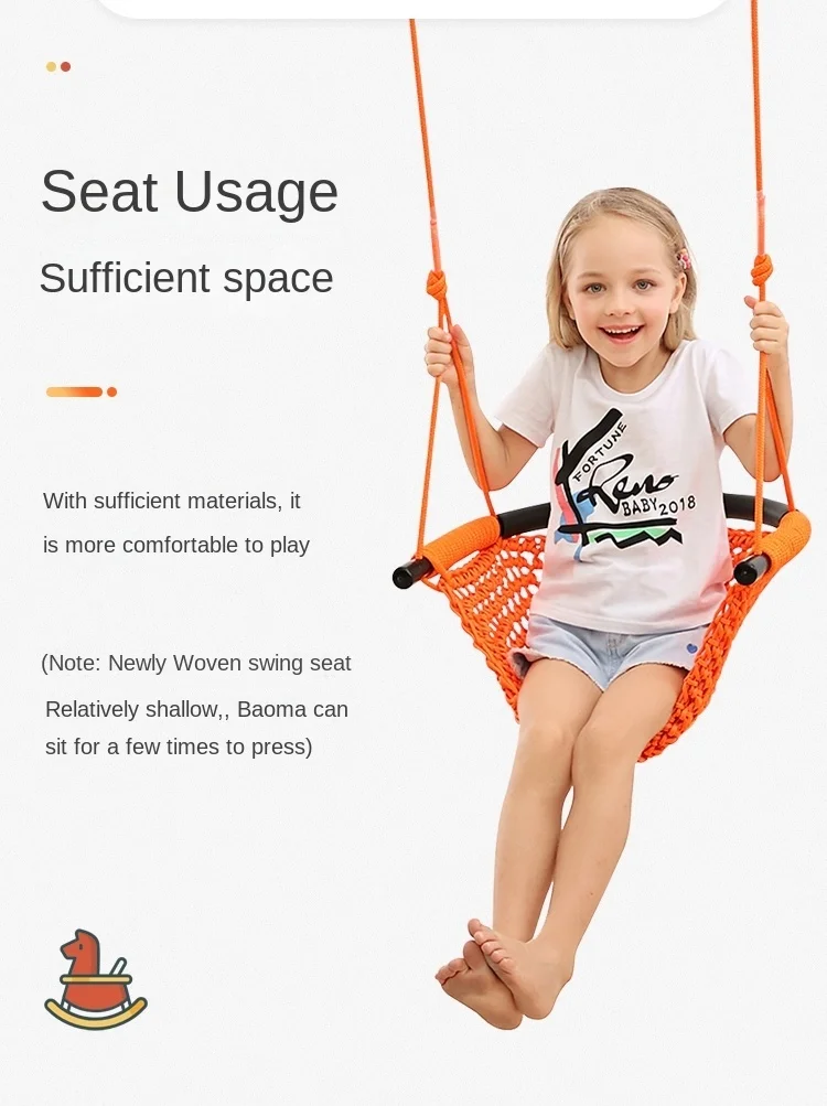 Hammock Chair Kids Hammock Swing Children Swing Seat Garden Hanging Chair Handmade Weaving Swing Chair For Outdoors Indoors 3