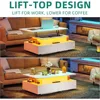 LED Lift Top Coffee Tables for Living Room, High Glossy Coffee Table with Storages 4 Spacious Drawers, Modern Rectangular Coffee 3