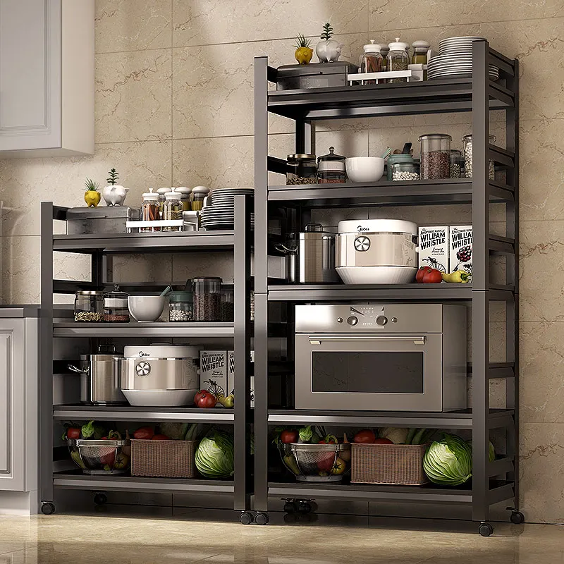 Kitchen Shelf Corner Movable Floor-to-ceiling Multi-layer Home