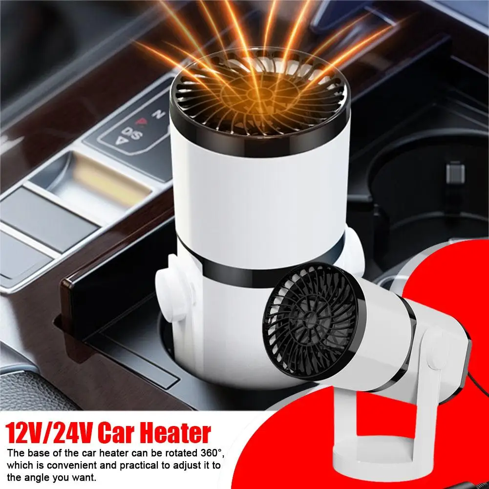 

12V/24V Car Heater Electric Heating Fan 2-in-1 Electric Dryer Windshield Defogging Demister Defroster For Car Trucks 150W/2 S5N4