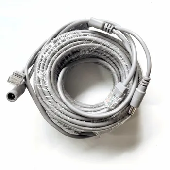 Cavo Ethernet CCTV Cat 5 RJ45 + Cavo di Alimentazione DC 2.1x5.5mm per Sistema di Videosorveglianza CCTV Telecamera IP Sistema NVR