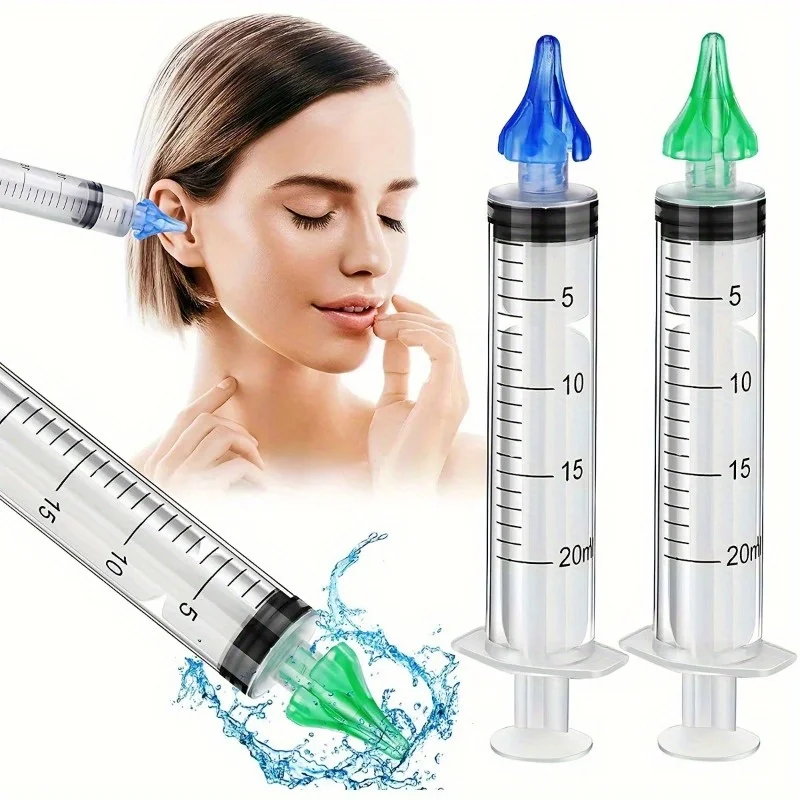 Ear Wax Removal Rinse Syringe Tool Kit with Ear Syringe Replacement Tip Nozzle, Ear Wax Remover Ear Cleaning Kit, Ear Cleaner Wa