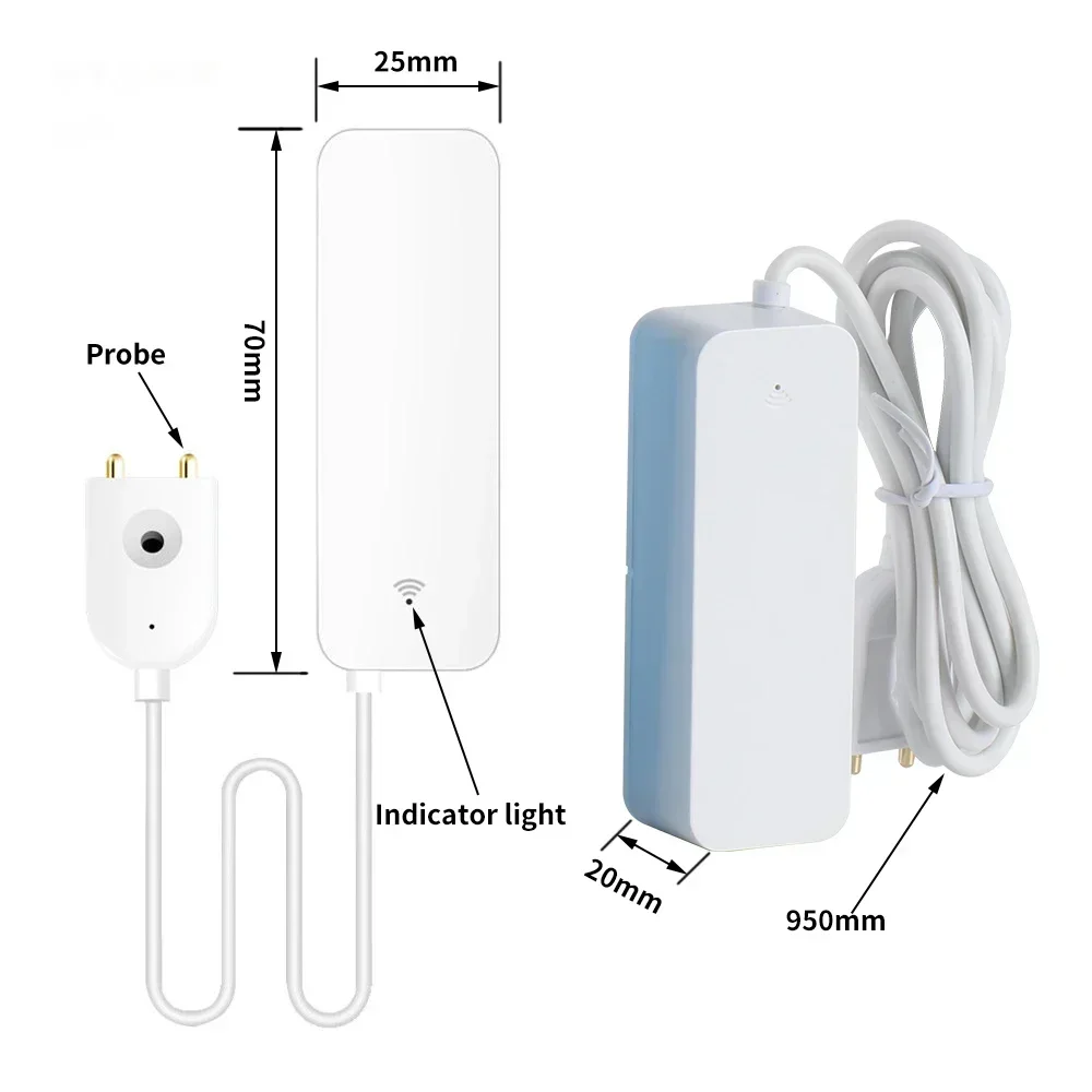 Tuya WiFi Zigbee Water Leak Sensor Smartlife APP Notification Alerts Water Flood Alarm Home Security water leak sensor