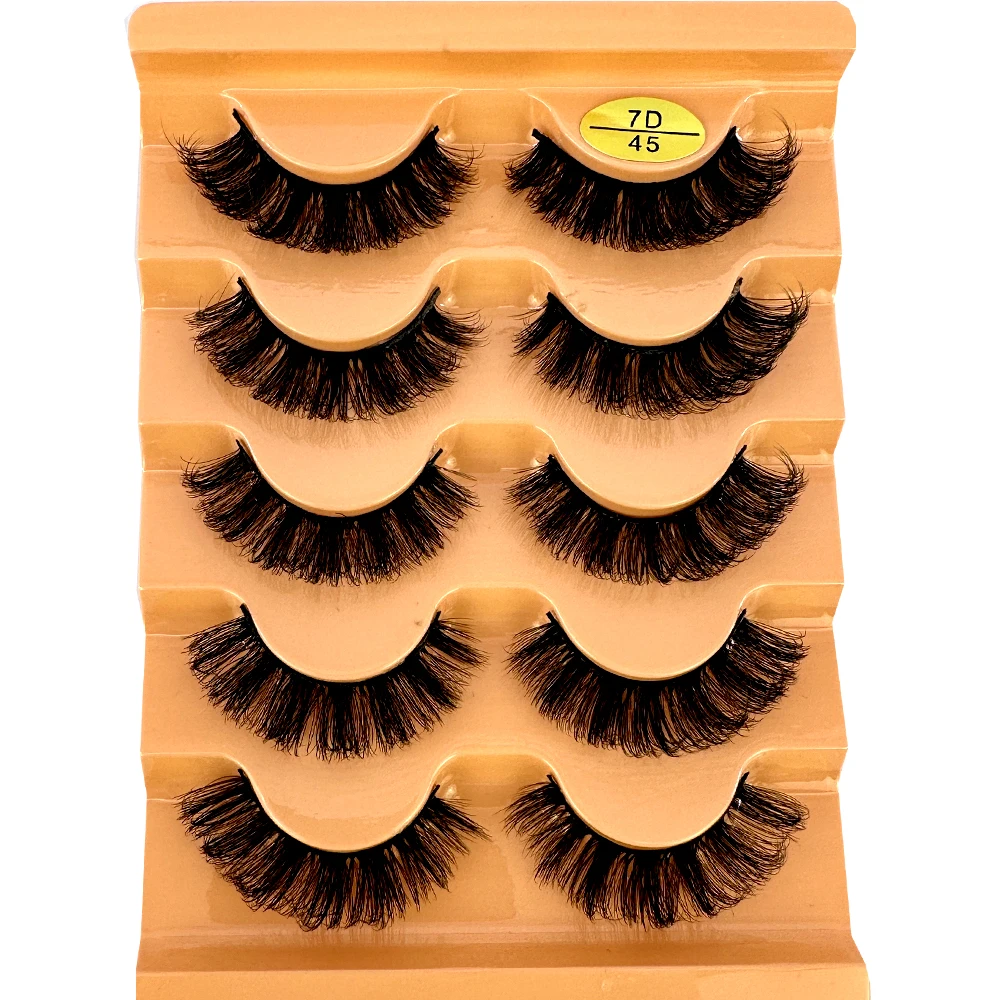 Katzenaugen-Wimpern, 3D, natürliche falsche Wimpern, D-Locken, flauschig, weich, Kreuz, 5 Paar, Manga-Wimpern, Wispy, natürliche Wimpernverlängerung, Make-up – Detail 28