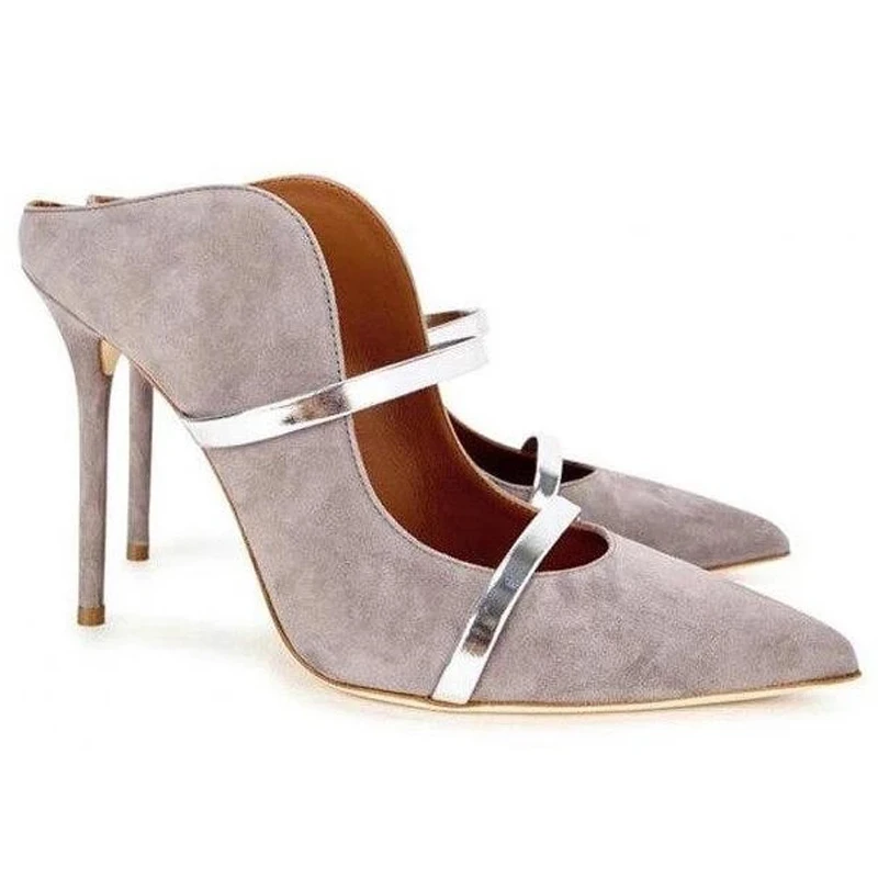 Women High Heels Shoes Double Straps Slingback Pumps