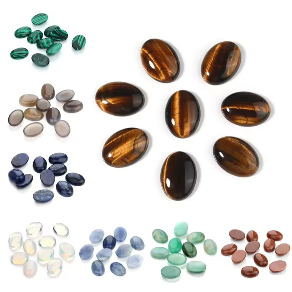 Natural Stone Oval Cabochon Beads