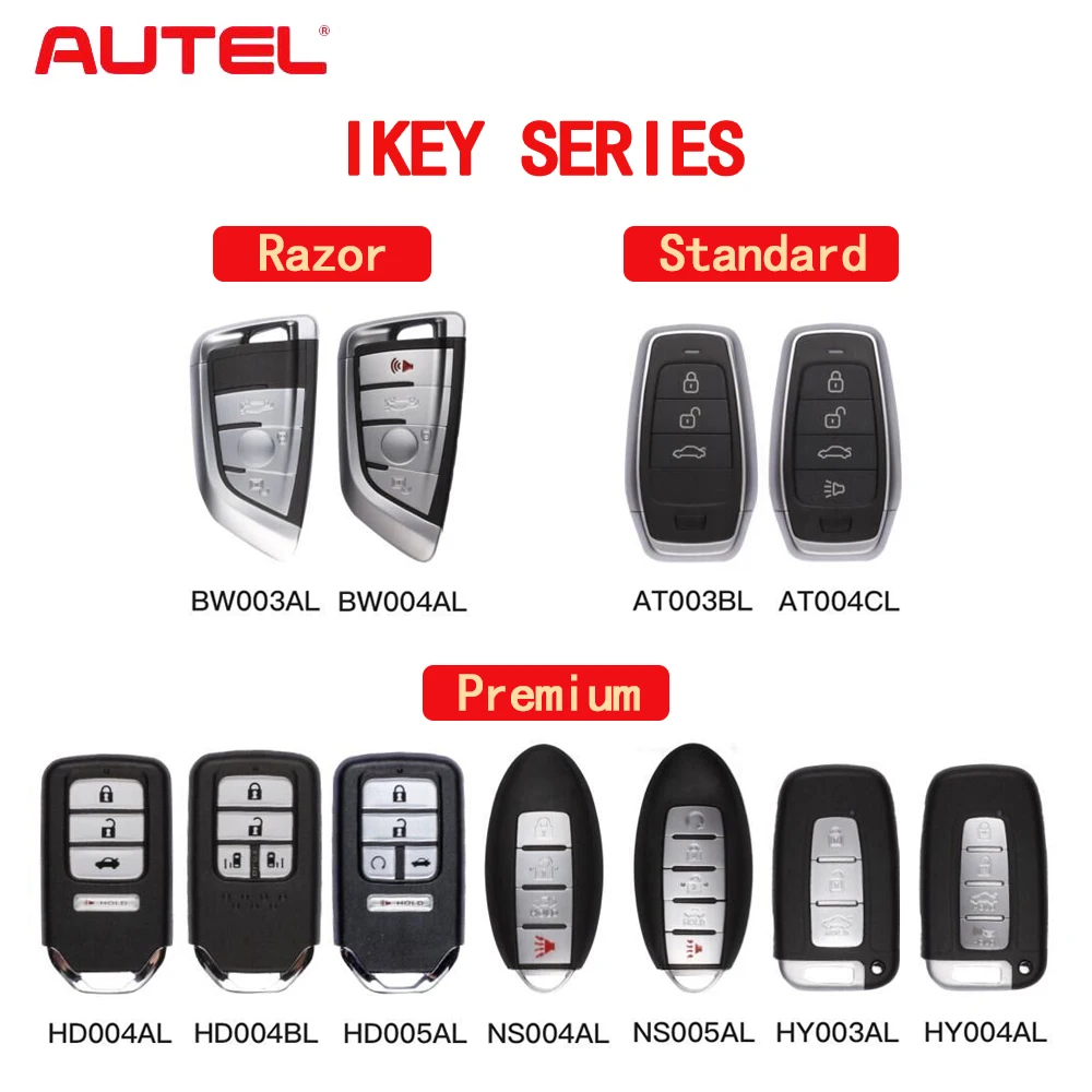 AUTEL IKEYBW003/4AL HD004/05BL NS004/05AL HY003/04AL AT003BL/04CL MaxiIM KM100 IM508 프로그래머용 범용 원격 스마트 키