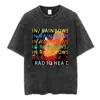 Radiohead Rock Band OK Computer Vintage Washed T-shirt Men Women Fashion Hip Hop T Shirts 100% Cotton Casual T-shirts Streetwear 4