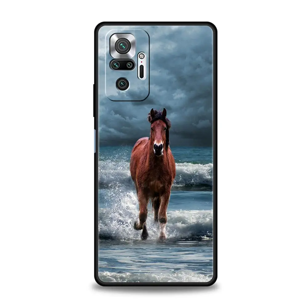 Elegant Animal Horse Black Phone Case