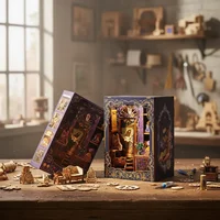Magic Academy Wooden Building Blocks Set Model Kit DIY Travel Agency of the mind Puzzle Bookshelf Decor Birthday Christmas gift