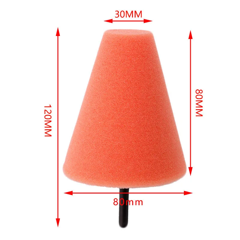 Auto Wheel Polishing Sponge Electric Drill 3inch Burnishing Ball Polishing Cone Car Hub Buffing Sponge Pad