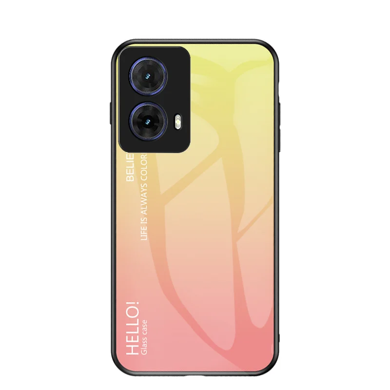 Gradient Tempered Glass Hard Back Cover with Silicone Bumper
