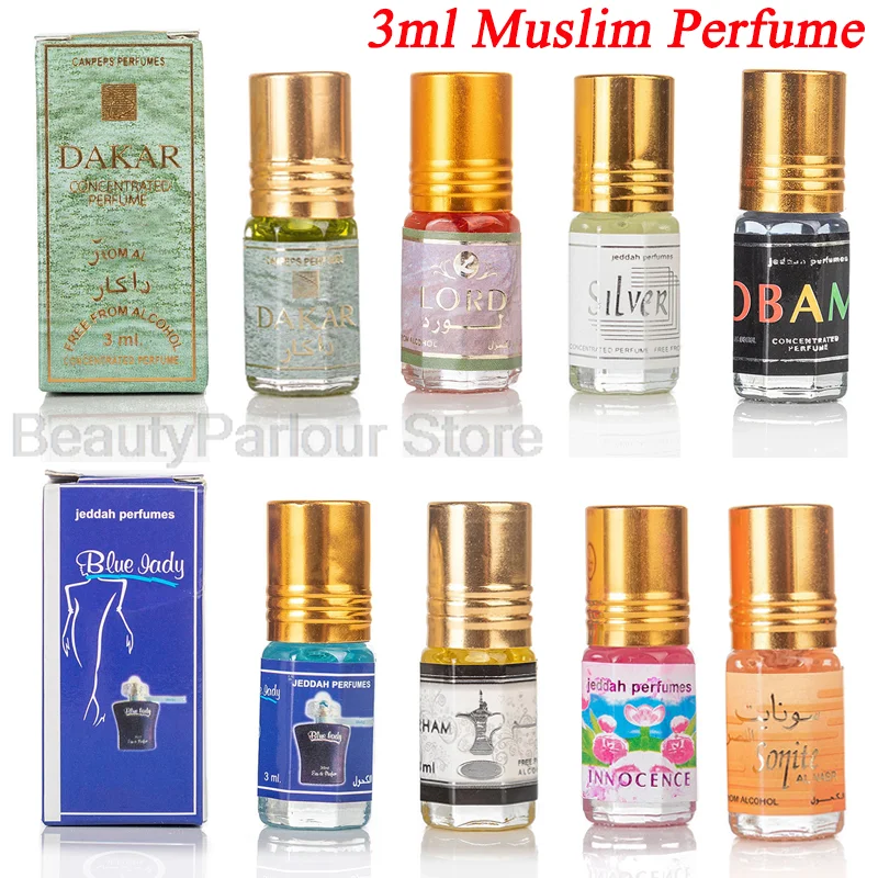 1PC 3ML Muslim Roll On Essential Oil Perfume Floral Notes Lasting Fragrance Women Men Alcohol Free Perfumes Body Deodorization