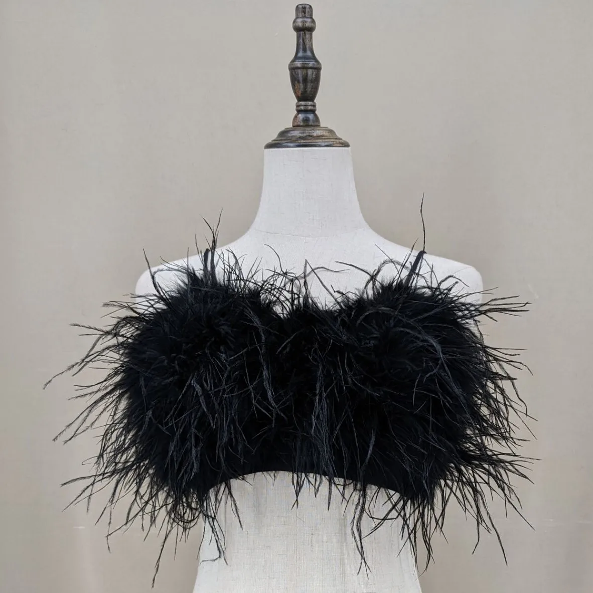 ostrich feather bra (BK×BK) Amazon.com: LVCOMEFF Natural Ostrich Feather Bra with Diamond