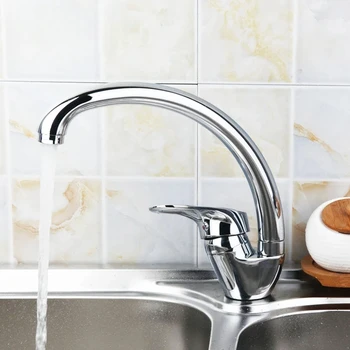 Rubinetto da cucina domestico 360 °   Rubinetto da cucina con rotazione calda e fredda, maniglia singola, miscelatore per lavabo lucido montato su piano 1