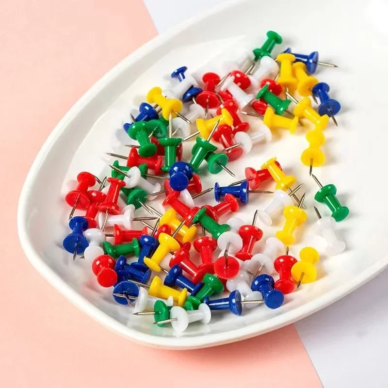 Multicolor Push Pin Assorted Thumbtack Pins Cork Board Office Drawing Pins For Photo Wall Map School 120PCS push pins