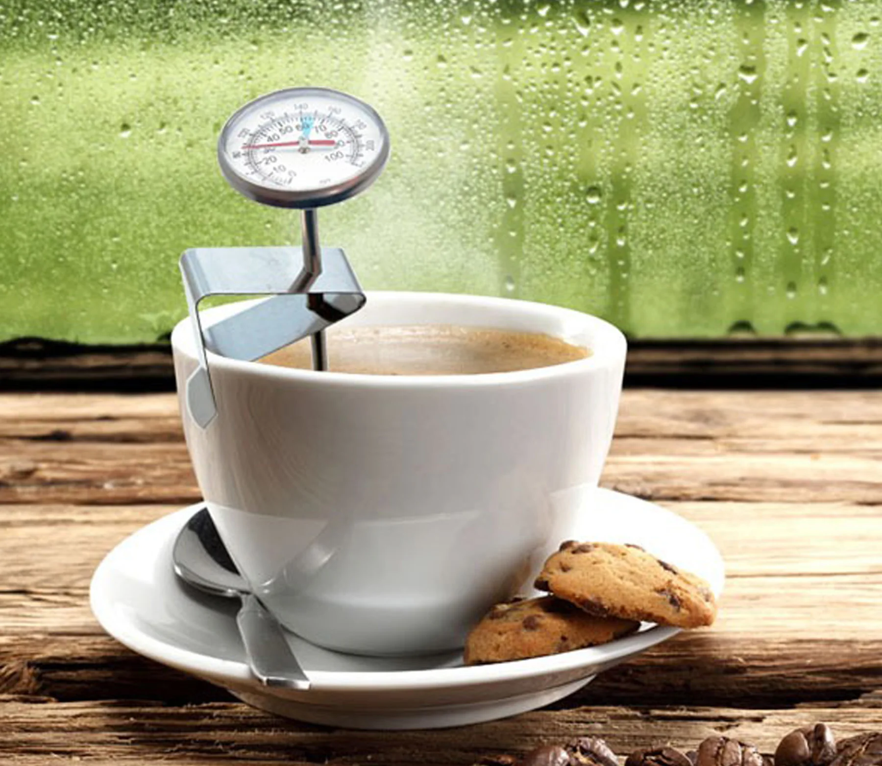 Milk Frothing Thermometer Stainless Steel Temperature Monitor 0℃~100℃/40℉~220℉ for Coffee Milk Froth Chocolate Cappuccino Food 6