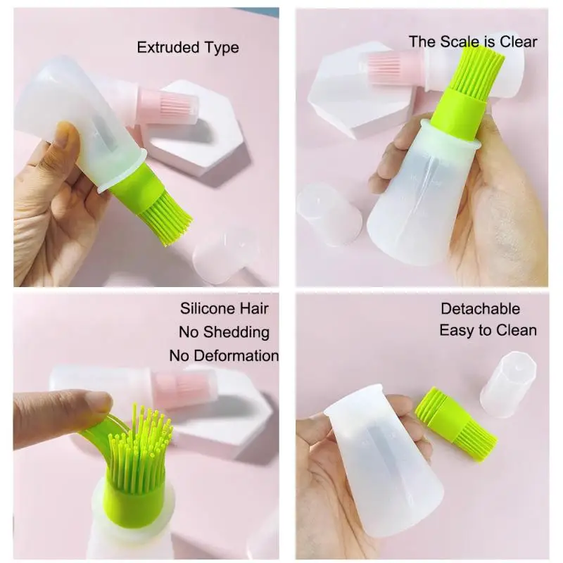 Silicone Oiler Brush Seasoning Sauce Brush Scale oil Bottle BBQ Kitchenware Gadgets Grilling Frying Tool 4Pc