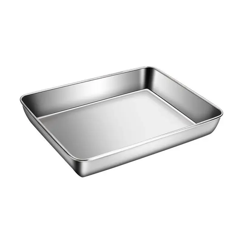 Stainless Steel Square Plate Stainless Steel Tray Barbecue Plate Rectangular Shape