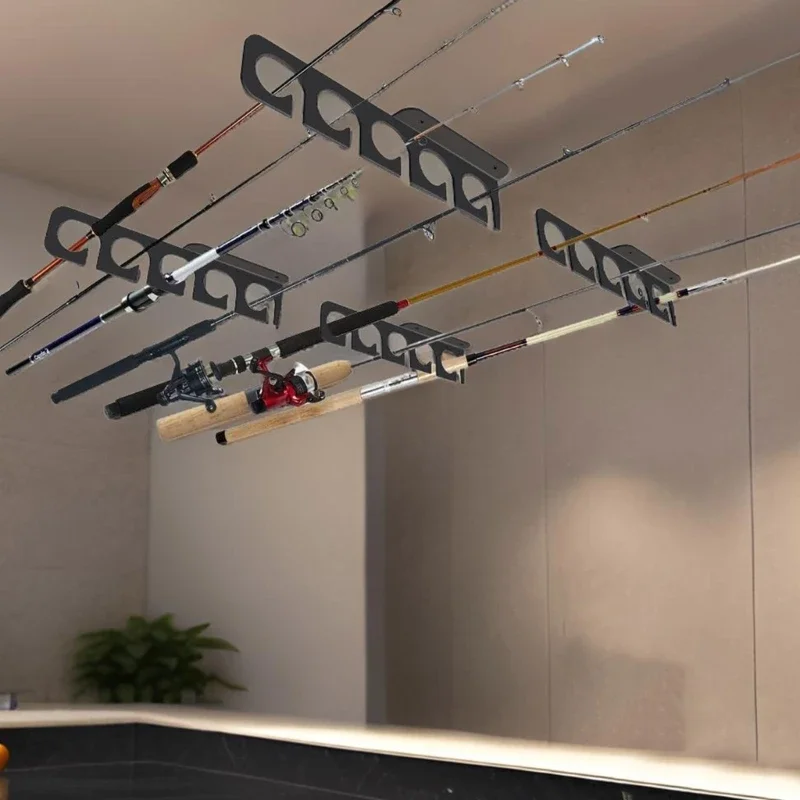 Fishing Rod Holder Wall Ceiling Fishing Rod Storage Rack Horizontal Overhead Hanger Holder Stand