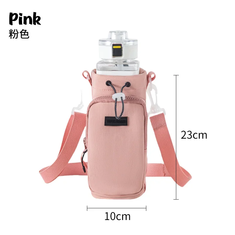 Portable Thermos Cup Cover Travel Crossbody Water Bottle Bag Outdoor Mobile Phone Water Bottle Crossbody Drawstring Storage Bag