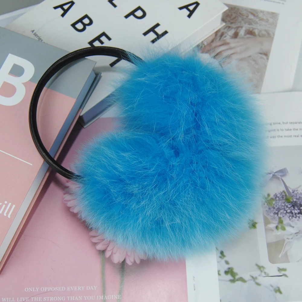 Fur Earmuffs Winter Real Fox Fur Earmuffs for Women Natural Fox Fur Scarves Dual use Genuine Warmer Plush EarMuff Outdoor Solid Scarf