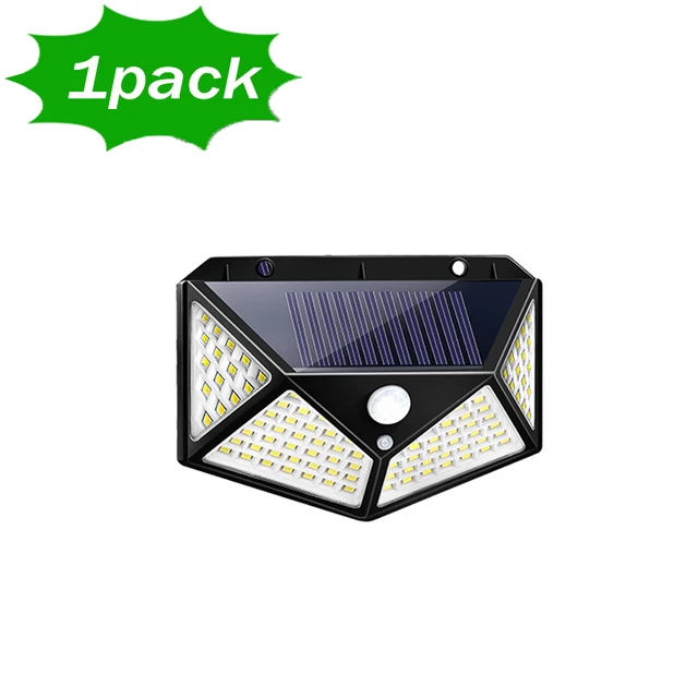 1/2/4/8/10PCS 100 LED Solar Power Wall Light Motion Sensor Waterproof Outdoor Garden Lamp 1 PCS