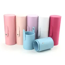 

PU Leather Portable brush bucket Makeup Storage Holder Cosmetic Cup Case Box for Makeup Brush Pen Can stand