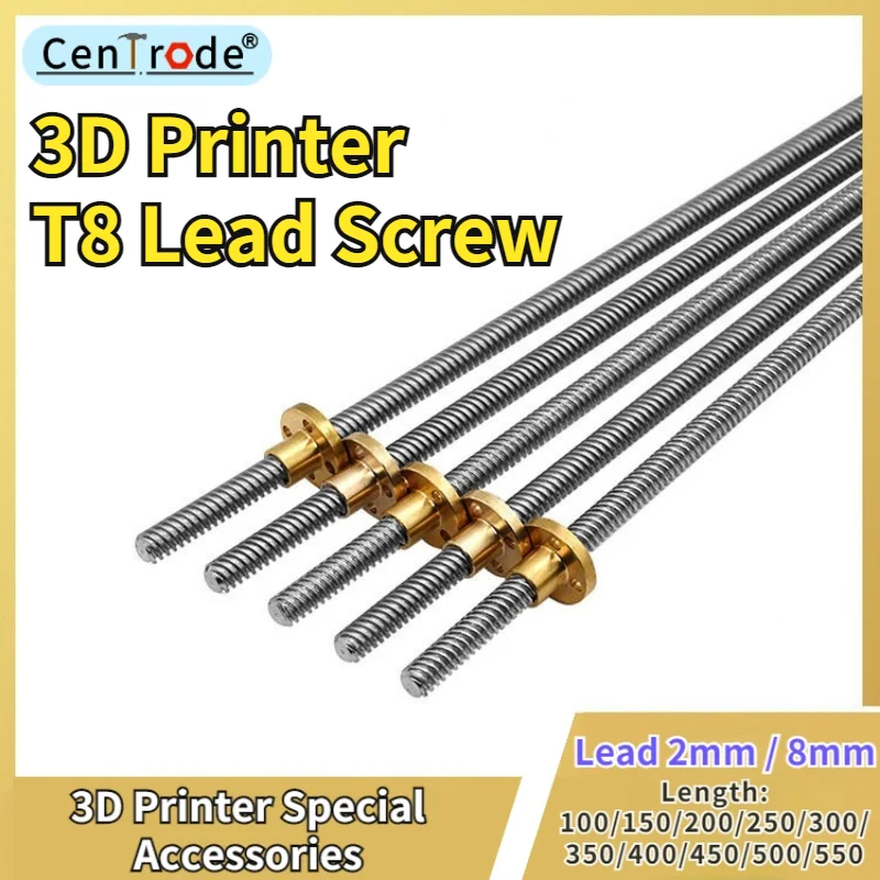 Tuerca De Tornillo De Plomo T8, 2mm, 8mm, Latón, Brida T8x8mm, Piezas