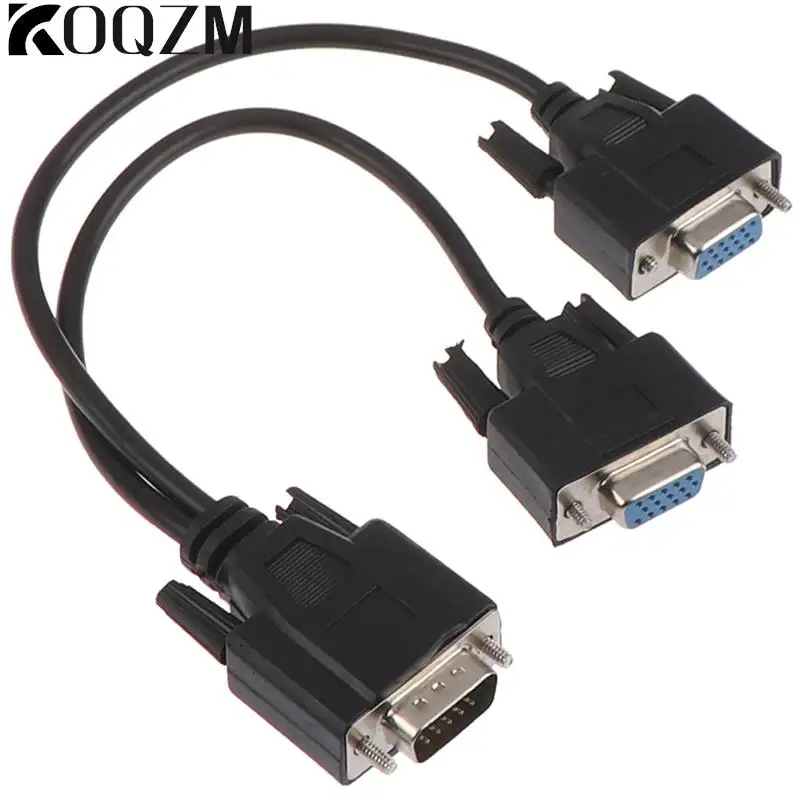 15Pin VGA Male To 2 Vga Svga Female Adapter Splitter Vga Cable Vga Cable Adapter Video Monitor Cable