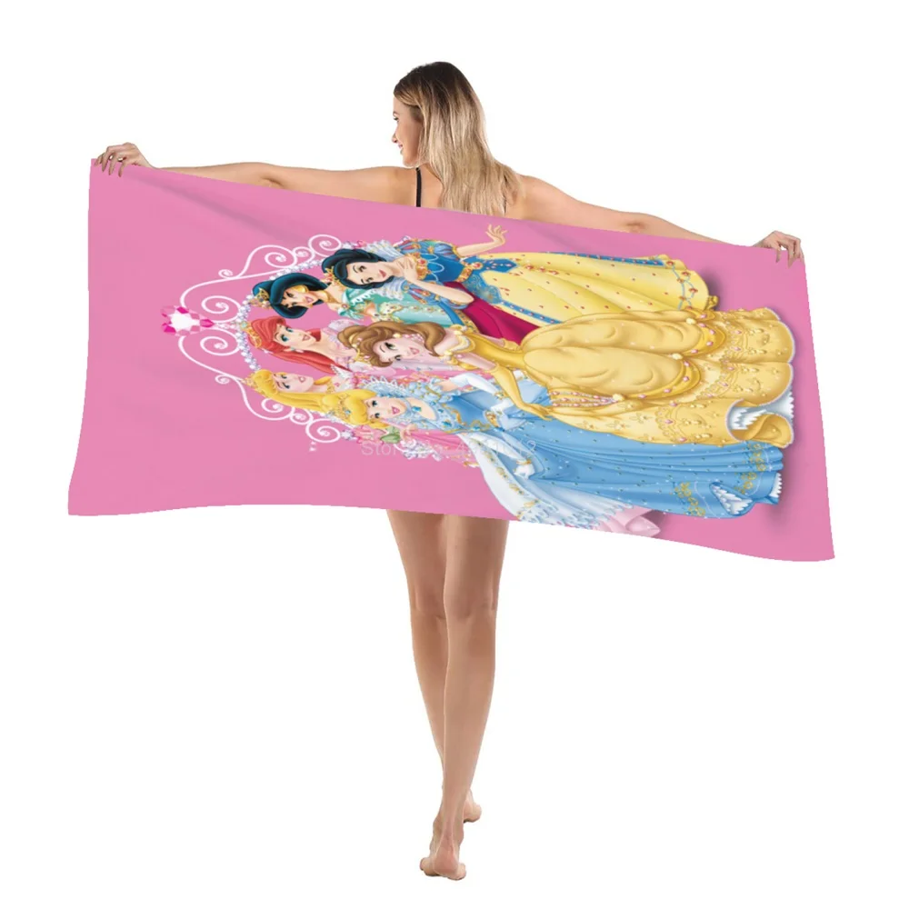 디즈니 신데렐라 벨 공주 폴리에스터 목욕 타월, 어린이 소녀 수영 비치 타월, 부드러운 수건, 샤워 타월, 여성 선물
