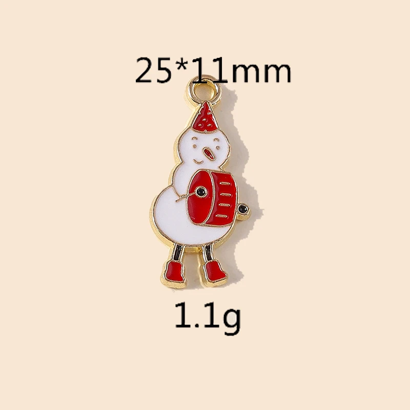 Leslie 10 Stück Emaille-Weihnachtsanhänger für Ohrringe, Weihnachts-Schneemann-Charms und Anhänger, handgefertigter DIY-Schmuck – Detail 22
