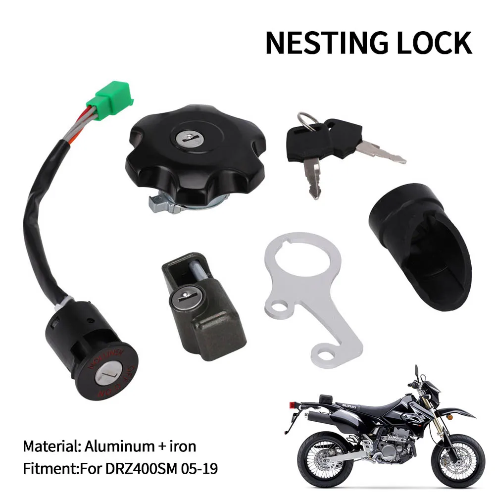 Motorcycle Accessories Ignition Key Switch Gas Cap Helmet Lock Set For