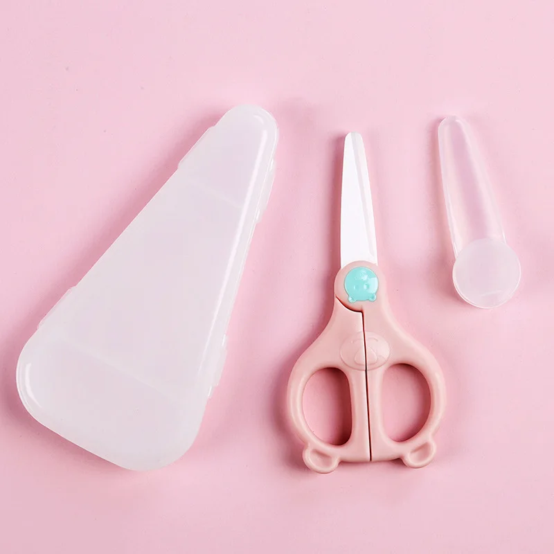 Ceramic Scissors With Lid Kids Food Scissors Baby Food Supplement Scissors  Household Food Kitchen Blunt Head Food Scissors Tool - AliExpress