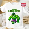 New Summer 2025 Kid 2 3 4 5 6 7 8 9 Birthday Marvel Spiderman Girl TShirt The Hulk Personalize Name Birthday Party Boy T-shirt 1