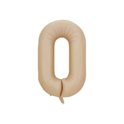 Cream Caramel Digital Number Balloon for Birthday Celebrations - Kids & Adults Party Decor and DIY Supplies (Caramel 0)