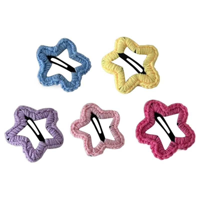

Dopamine Look Star Shape Hairpin Hair Clip Carnival Knit Hairpin for Girls M6CD