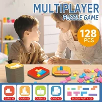 3D Creative Desktop Wooden Puzzle Game Kids Tangram Math Toys Building Blocks Board Color Shape Game Early Educational Toys 2