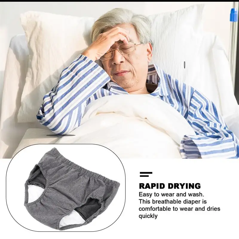 Diaper Adult Pants Incontinence Diapers Reusable Cloth Disposable Nappy Wraps Old Washable Briefs Urinary Shorts 4