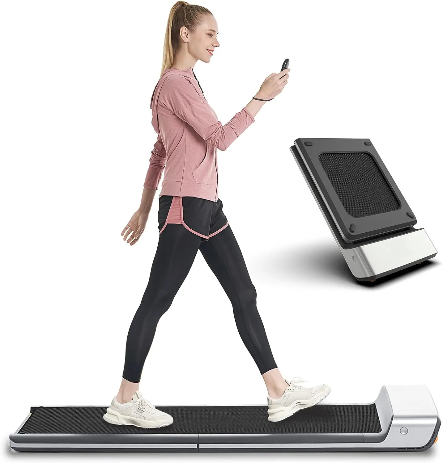 

Folding Treadmill, Ultra Slim Foldable Treadmill Smart Fold Walking Pad Portable Safety Non Holder Gym and Running De