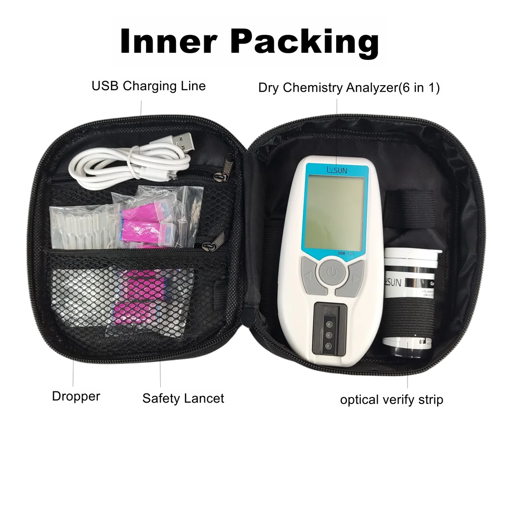 6in1 Multi-function Portable Optical Analyzer Monitor Blood Lipid Cholesterol Meter(HDL,TC,TG) and Renal Function(UA,CR,UR)
