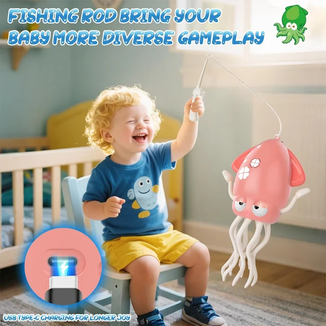 2025 Electric Dancing Squid Toy with LED & Music 6